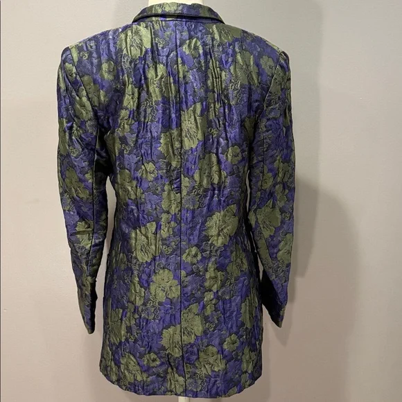 Salvatore Ferragamo Purple and Green Floral Silk Blazer - Picture 3 of 8